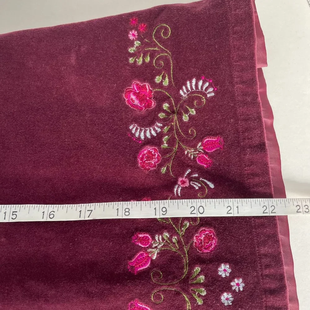 H&M Girls Short Sleeve Button Up Dress Burgundy Velvet Size 3-4Y